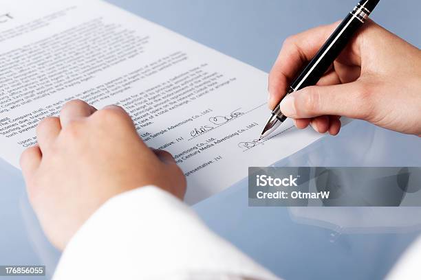 Macro Of Businesswoman Signing Contract Stock Photo - Download Image Now - Adult, Adults Only, Agreement