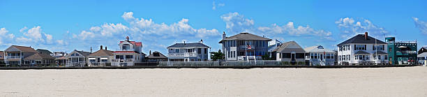 This is a panoramic shot of a homes located in a shore town in New Jersey. .