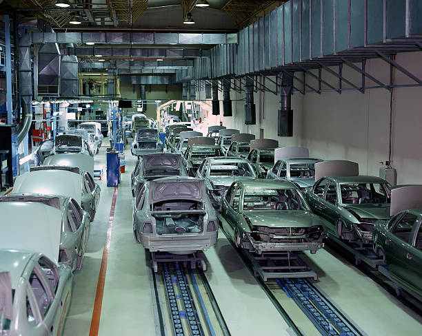 istock Inside an industrial car building factory 176856219