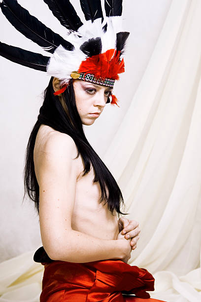 istock Young woman at ethnic Indian mask 176856243