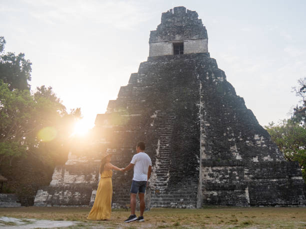 istock Couple sightseeing the Tikal ruins 1768567117