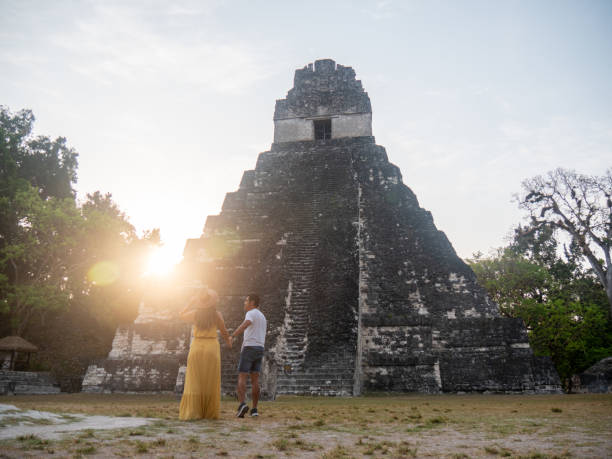 istock Couple sightseeing the Tikal ruins 1768567119