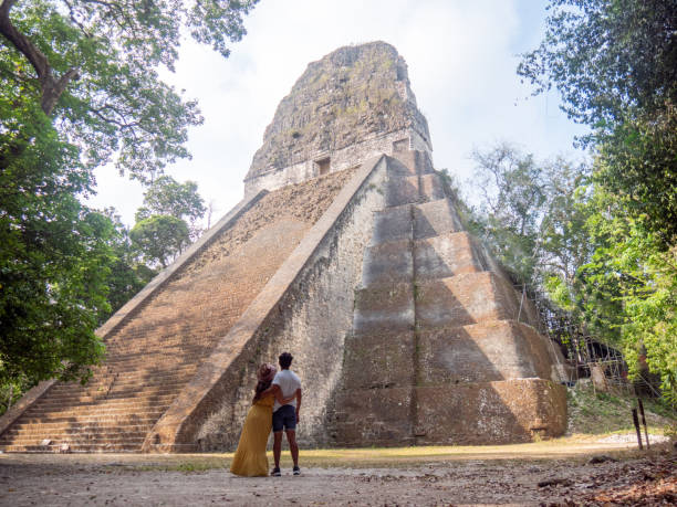 istock Couple sightseeing the Tikal ruins 1768567693