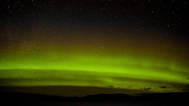 Photo of Green northern lights and myriad of stars
