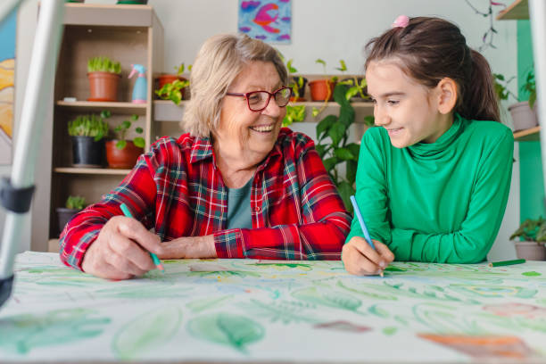 istock Online Art Class with Granddaughter 1768569972