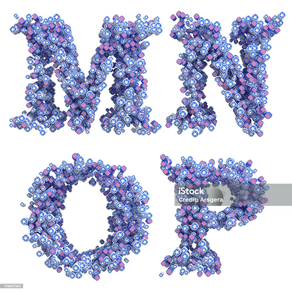 국가주의 미국 서체가 수도주 M N O P 편지들이 - 로열티 프리 알파벳 스톡 사진