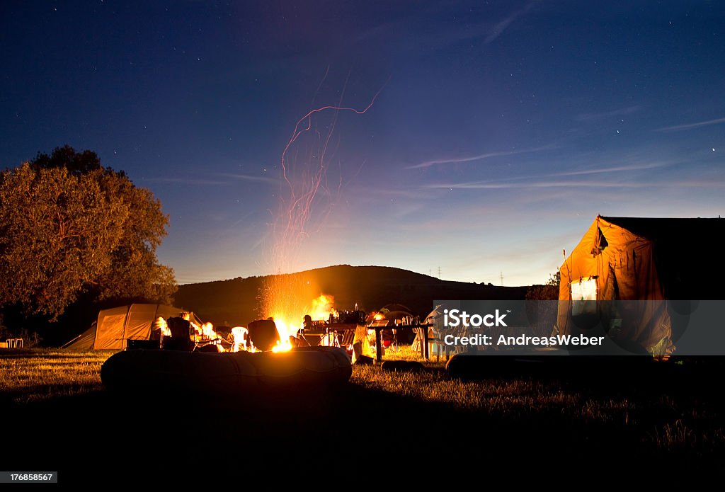 Campfire Trailer Park Stock Photo