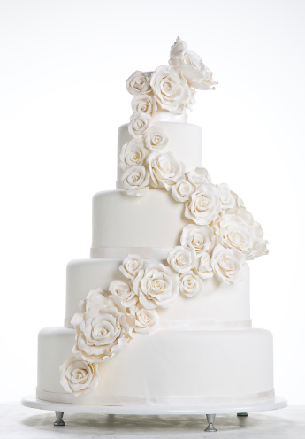 wedding cake on isolated background