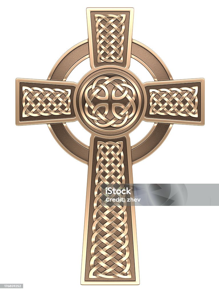 Celtic cross 3d Celtic Cross. Isolated white background. Celtic Cross Stock Photo