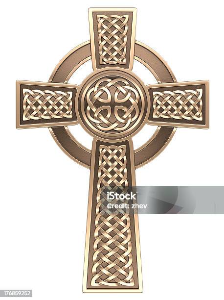 Celtic Cross Stock Photo - Download Image Now - Celtic Cross, Gold - Metal, Gold Colored