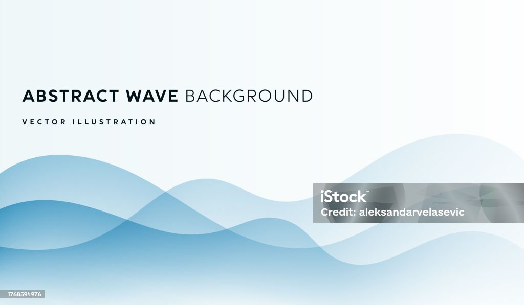 Continuous Blue Wave Abstract Blue Wave Background Stock Illustration - Download Image Now ...