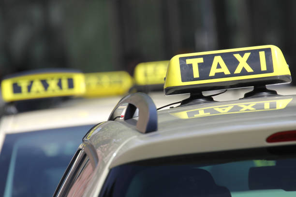 istock German taxi cabs waiting for passengers 1768600475