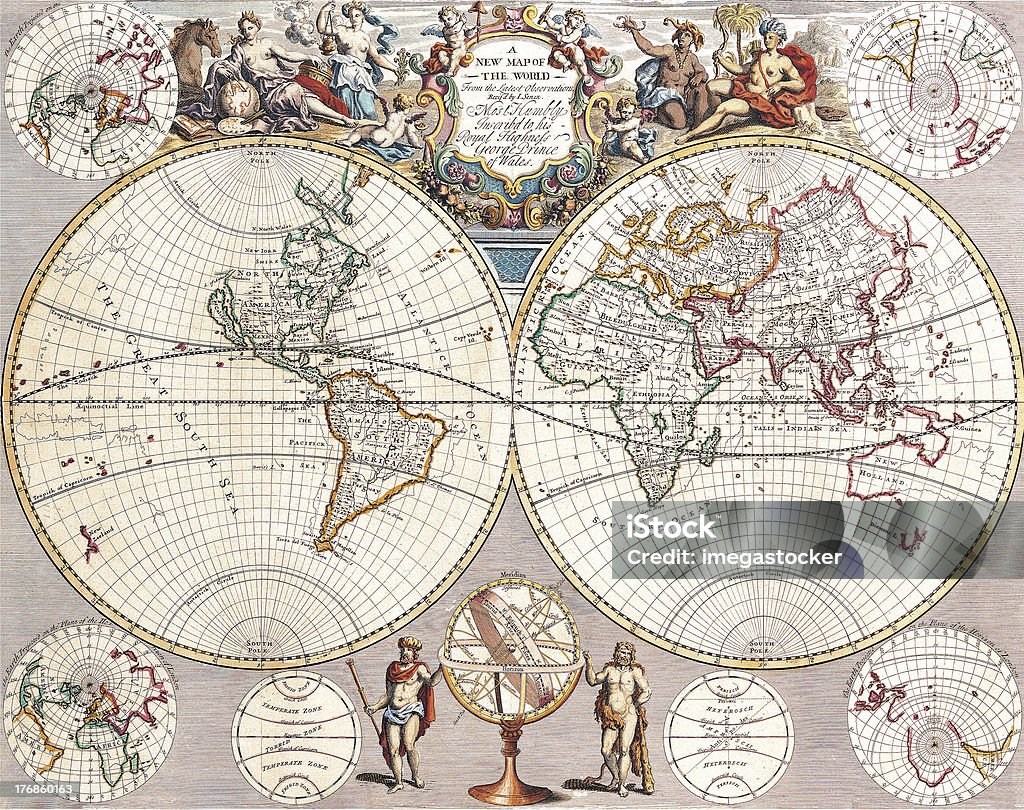 High-Quality Antique Map High-Quality Antique Map  . Antique Maps Collection Africa Stock Photo