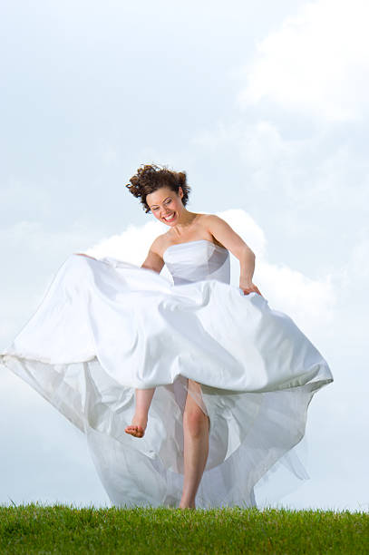 Bride on black background.