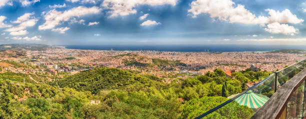 istock Panoramic view from Tibidabo mountain over Barcelona, Catalonia, Spain 1768606132