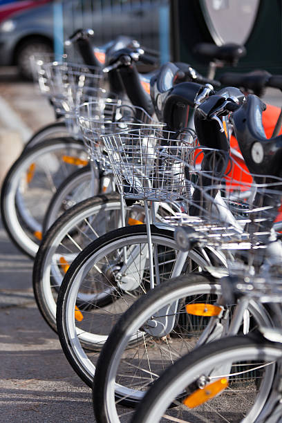 istock City Hire Bicycles Parked In Row 176860739