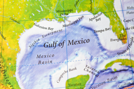 Gulf of Mexico on map. Source: Concise Atlas of the World