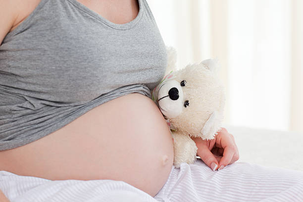 istock Pregnant woman with a cuddly toy 176862163