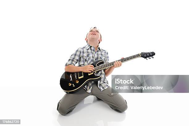 Little Musician Playing Guitar Stock Photo - Download Image Now - Guitarist, Child, Electricity