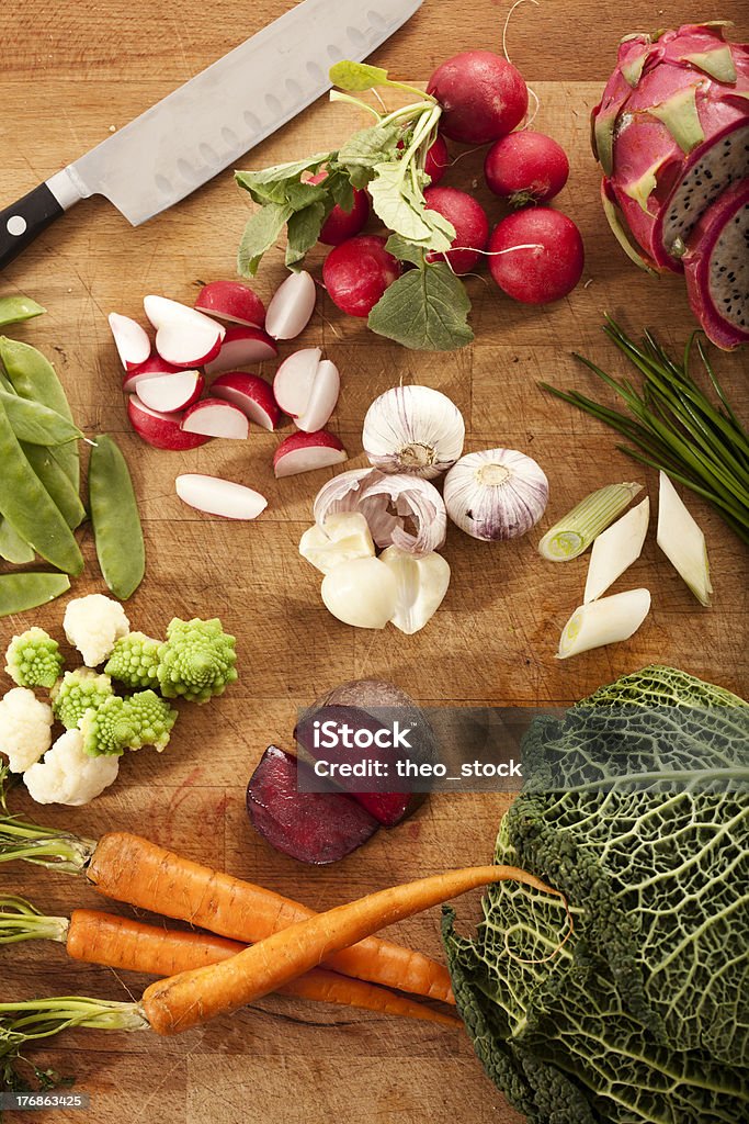 organic vegatables - Foto stock royalty-free di Aglio - Alliacee