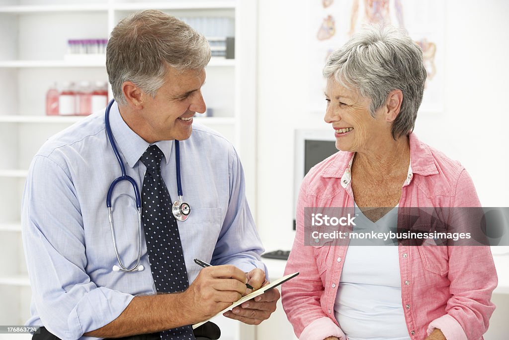 Doctor with female patient Doctor with female patient discussing treatment Doctor Stock Photo