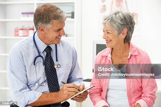 Doctor With Female Patient Stock Photo - Download Image Now - Doctor, Patient, General Practitioner