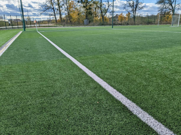 istock Artificial football field with sideline. 1768637746