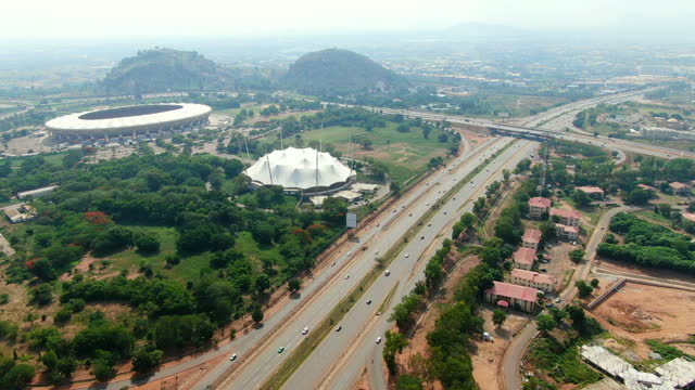 Shot of a good road and road bridge in the city of Abuja, Nigeria