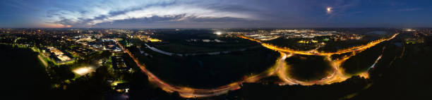 istock Panoramic Aerial View of Illuminated British City 1768642200