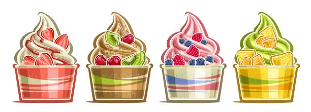 Vector illustration of Vector Ice Cream Set