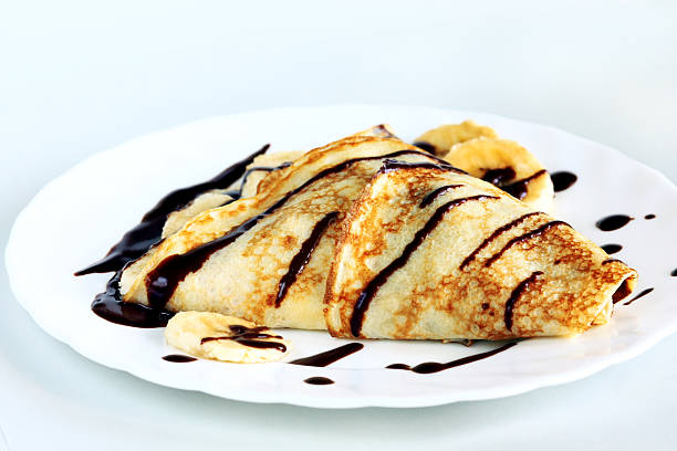 istock pancakes with bananas and chocolate 176864390