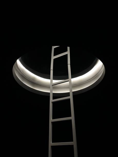 istock Stairs to the black hole. Art object 1768650220