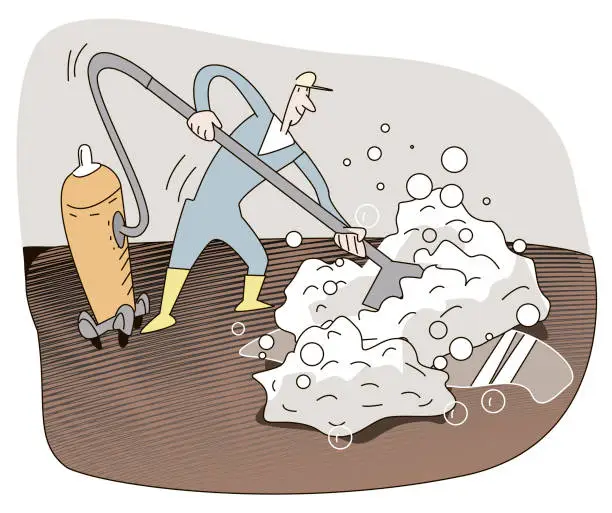 Vector illustration of carpet washer