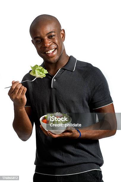 Man With Salad Stock Photo - Download Image Now - 20-29 Years, Adult, Adults Only