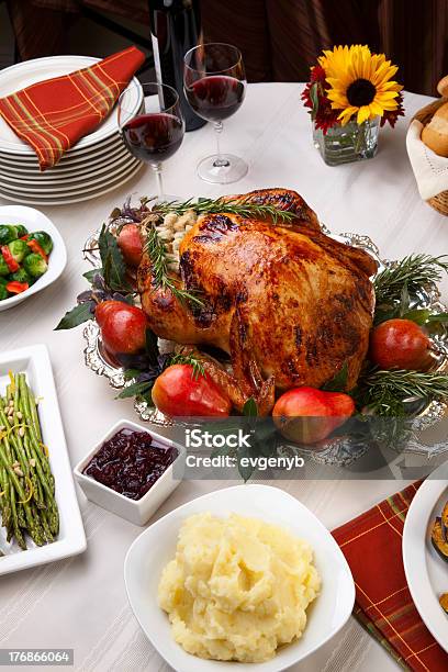 Harvest Feast Stock Photo - Download Image Now - Stuffed Turkey, Asparagus, Autumn