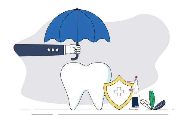Vector illustration of Protect your teeth.