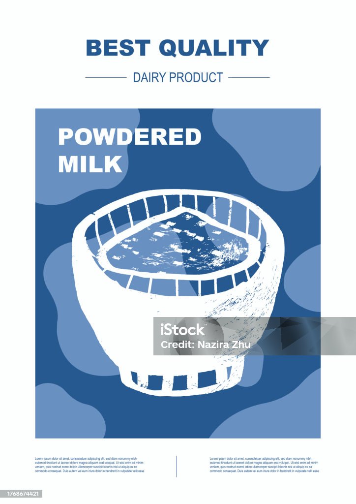 Powdered Milk Dairy Milk Product Abstract Vector Packaging Design ...