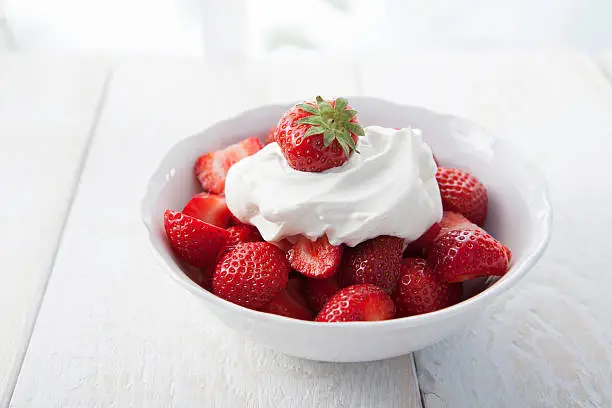 Photo of Strawberries with whipped cream