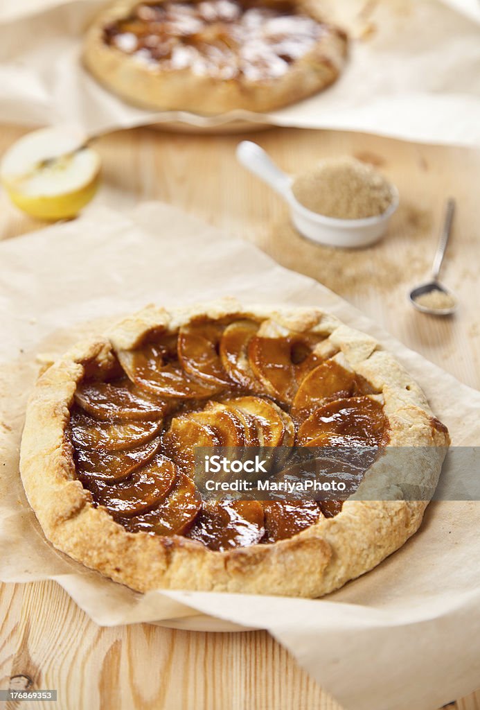 Caramel apple cake caramel dessert with apples Baking Stock Photo