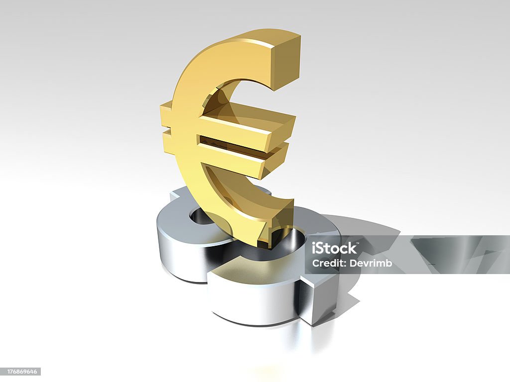 Euro względem dolara - Zbiór zdjęć royalty-free (Symbol Euro)