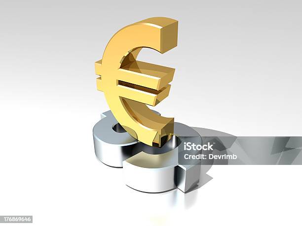 Euro E O Dólar - Fotografias de stock e mais imagens de Símbolo do Dólar - Símbolo do Dólar, Símbolo do Euro, Unidade Monetária da União Europeia