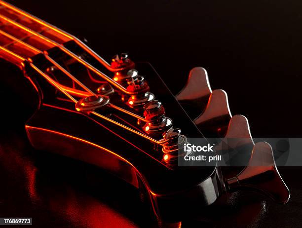 Bass Guitar Detail Stock Photo - Download Image Now - Electric Guitar, Dark, Abstract