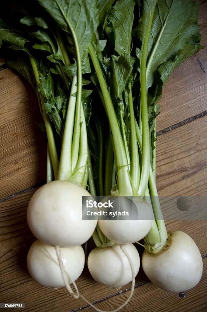 White radish with leaves Crucifers Stock Photo