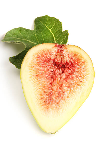 Fig fruit, halved stock photo