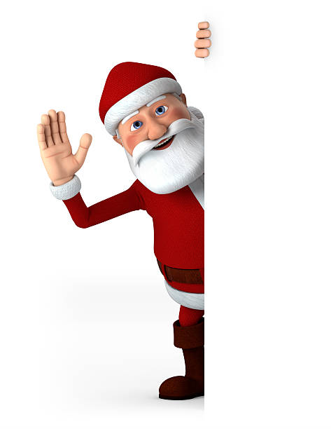 istock Santa waving with blank sign 176870009