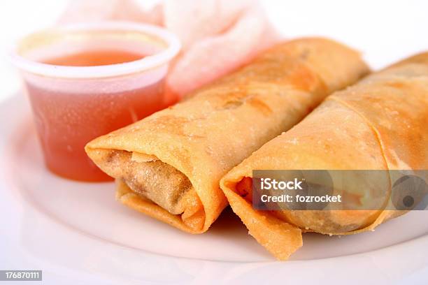 Spring Rolls And Dipping Sauce Stock Photo - Download Image Now - Afternoon Tea, Asia, Asian Culture