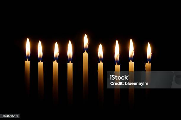 Hanukkah Candles Stock Photo - Download Image Now - Hanukkah, Candle, Light - Natural Phenomenon