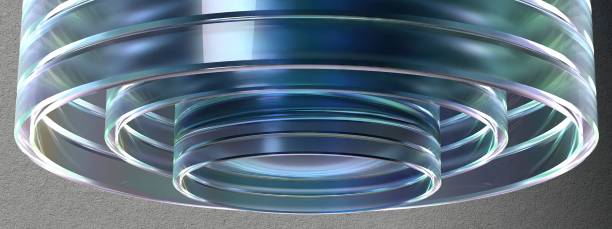 Overlapping Lens Fresh Transparent Crystal Transparent Glass Elegant Modern 3D Rendering Abstract Backgroundhigh Resolution 3D rendering image