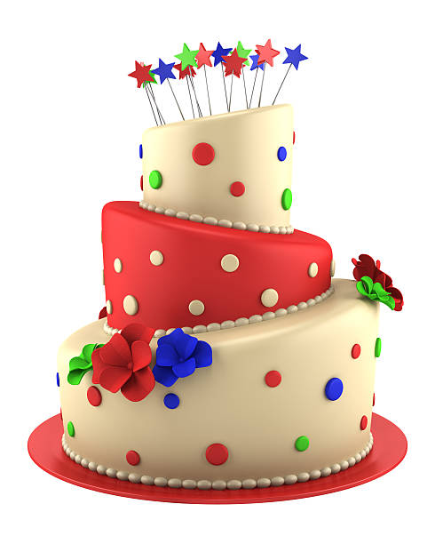 istock big round red and yellow cake isolated on white background 176871824