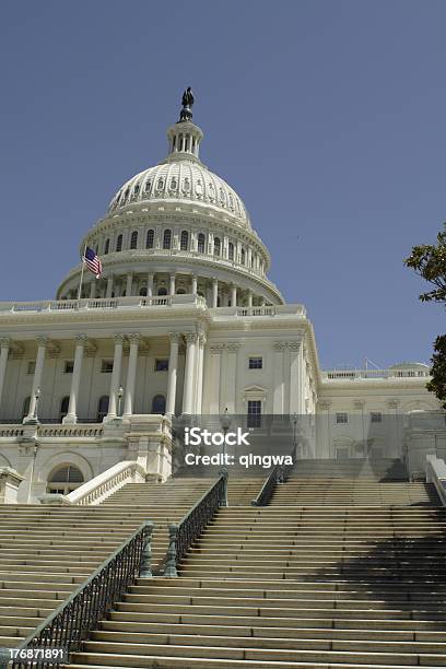 Capitol Steps Stock Photo - Download Image Now - American Flag, Architectural Dome, Authority